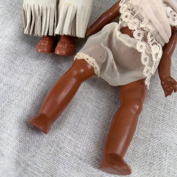 2 Vintage Celluloid Sleepy Eye Ethnic Dolls - Native American - African American - Picture 10 of 13